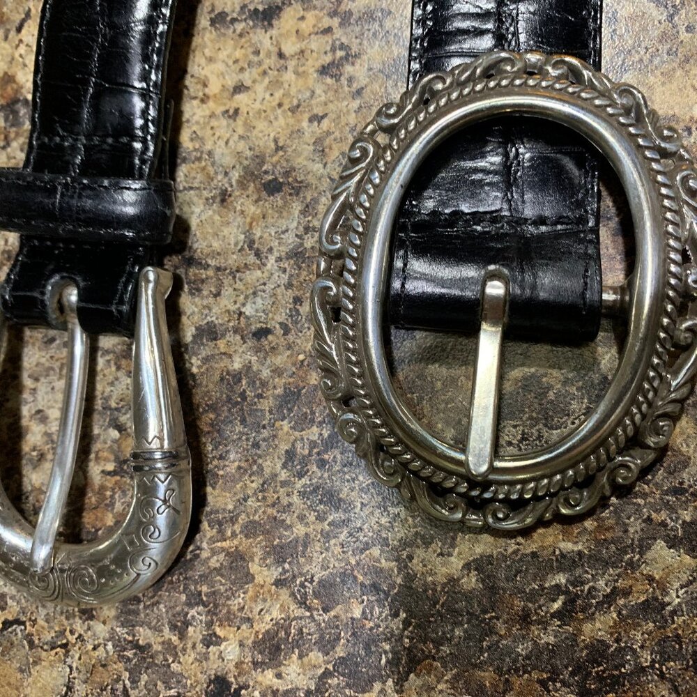 collection 2 Brighton Belts, size small (28 inches) 1 black & 1 black and brown